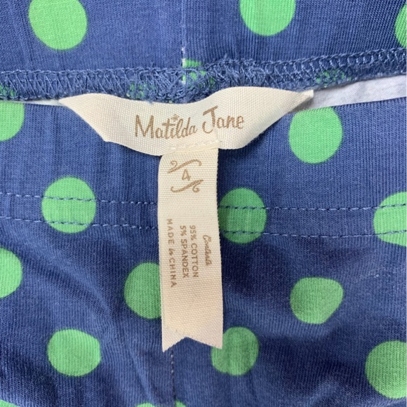 Matilda Jane Blue Polka Dot Ruffle Leggings Girls 4 - Picture 3 of 3